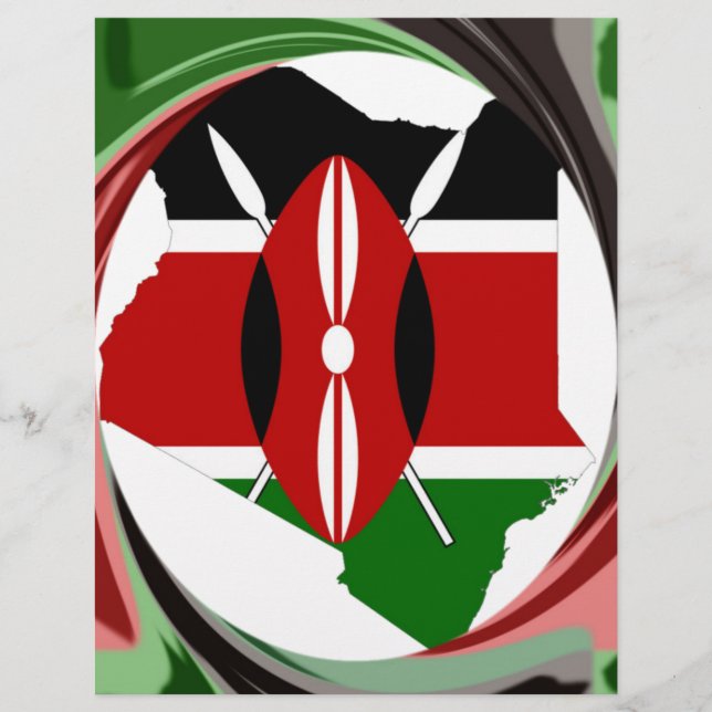 Kenya Celebration Colourful Flag Map vector Artwor (Front)