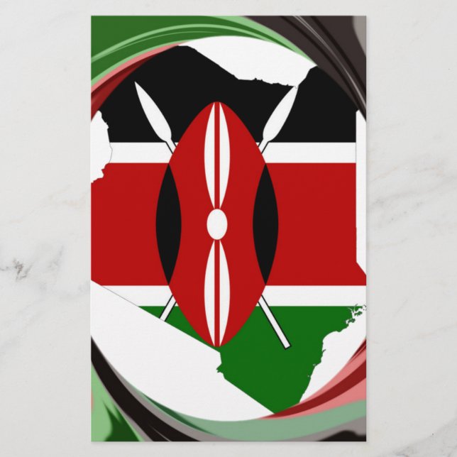 Kenya Celebration Colourful Flag Map vector Artwor (Front)