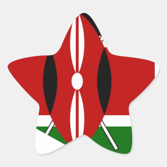 Kenya Celebration Colourful Flag Map Vector Artwor Star Sticker (Front)