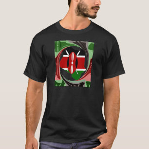 Kenya Celebration Colourful Flag Map Vector Artwor T-Shirt