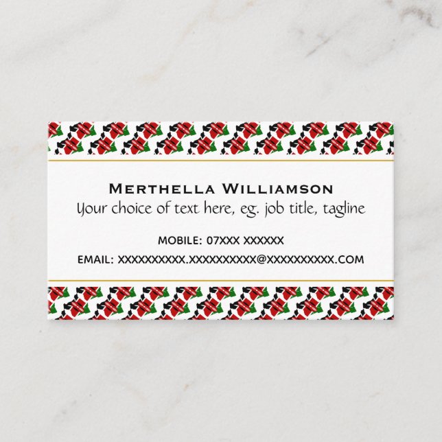 KENYA Christian Scripture John 3:16 Business Card (Front)