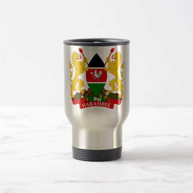 Kenya Coat of Arms Travel Mug (Center)