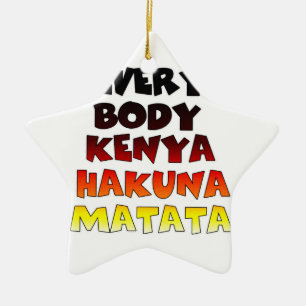 Kenya Colourful Gradient: Hakuna Matata Swahili Ceramic Tree Decoration