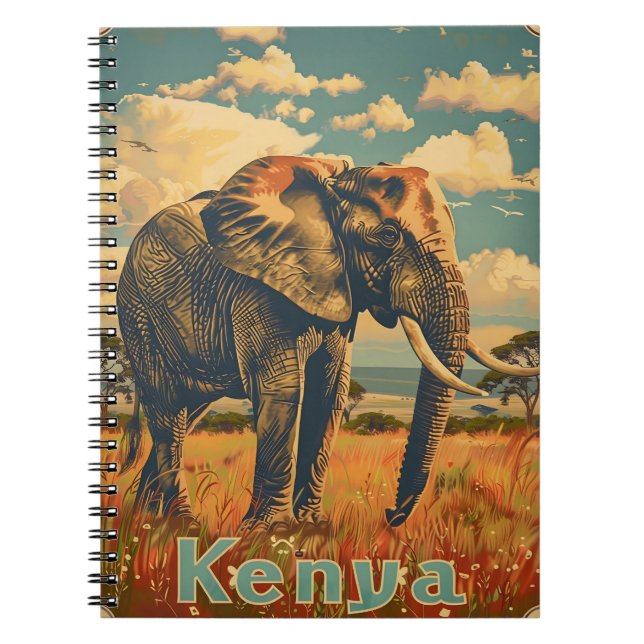 Kenya Elephant Vintage Notebook (Front)