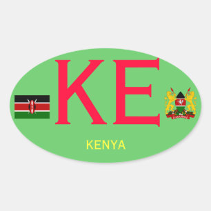 KENYA*- European-style Oval Sticker