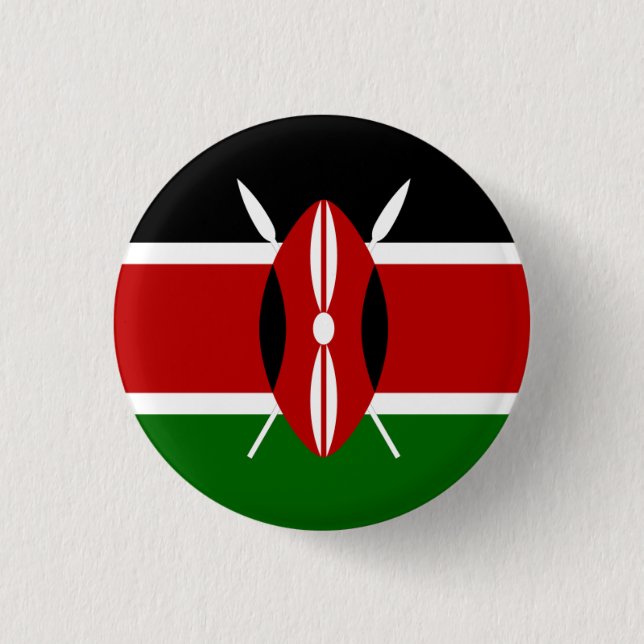 Kenya Flag 3 Cm Round Badge (Front)