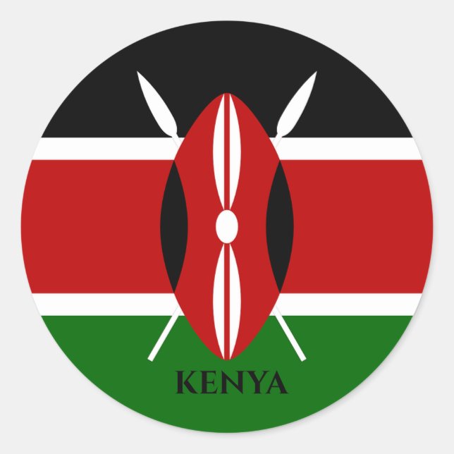 Kenya Flag , Africa Classic Round Sticker (Front)