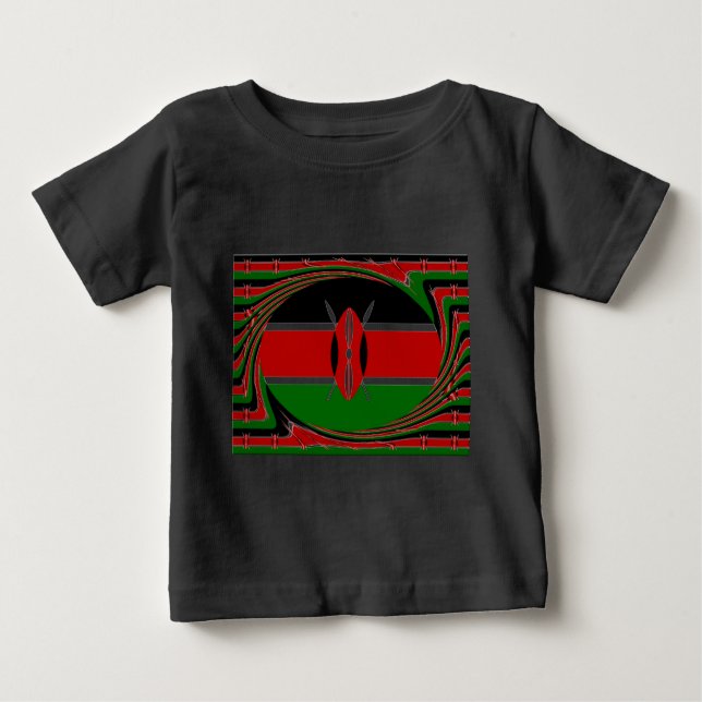 Kenya Flag Art – Patriotic & Modern Design Baby T-Shirt (Front)