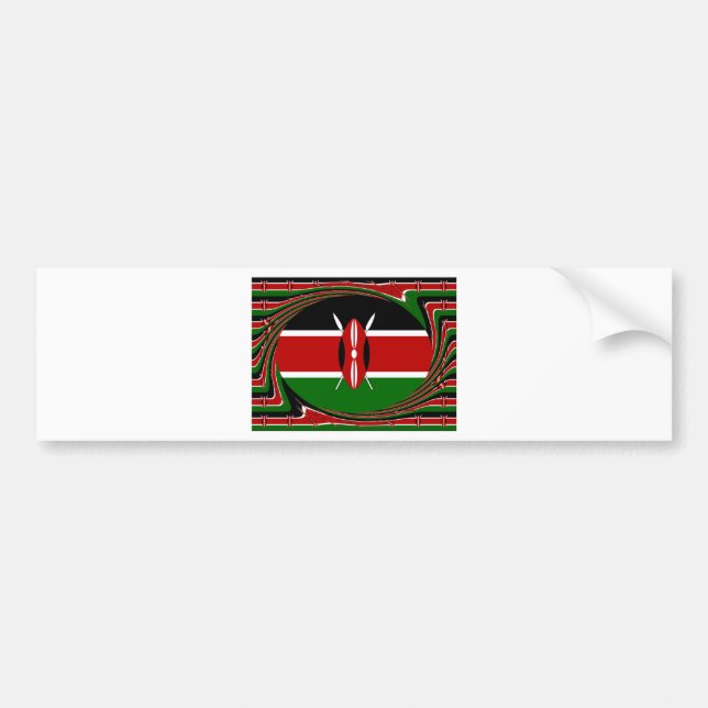 Kenya Flag Art – Patriotic & Modern Design Bumper Sticker (Front)