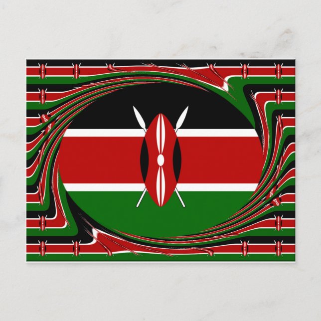 Kenya Flag Art – Patriotic & Modern Design Postcard (Front)