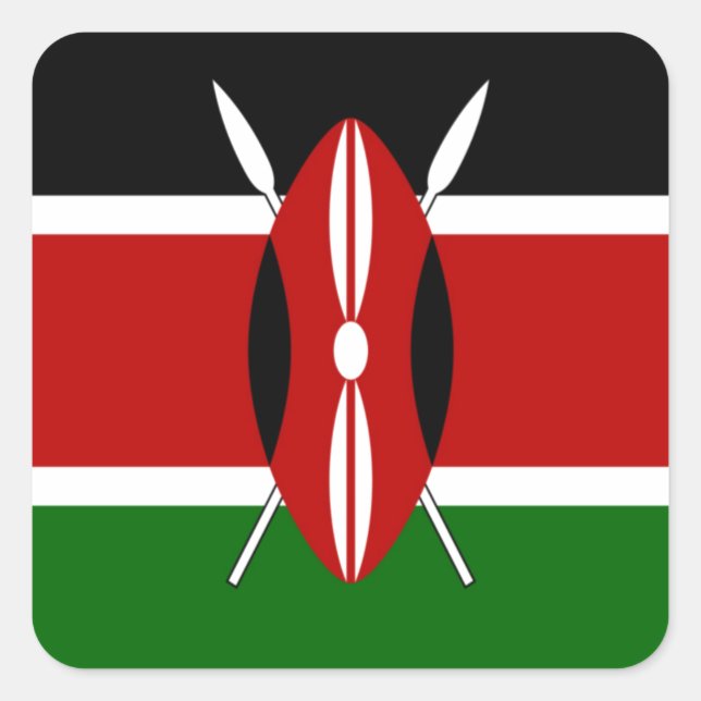 Kenya Flag Art – Patriotic & Modern Design Square Sticker (Front)