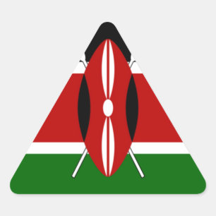 Kenya Flag Art – Patriotic & Modern Design Triangle Sticker