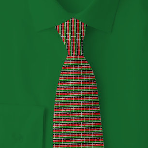 Kenya Flag Brick Pattern Tie
