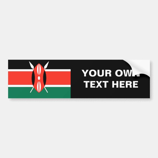 Kenya Flag Bumper Sticker (Front)