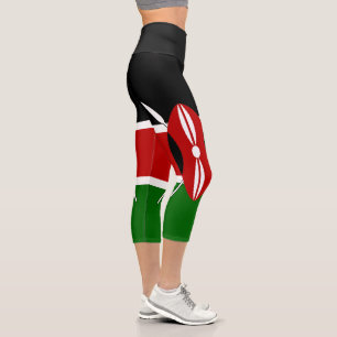 Kenya Flag Capri Leggings