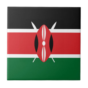 Kenya flag ceramic tile