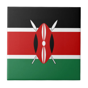 Kenya Flag Ceramic Tile