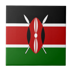 Kenya Flag Ceramic Tile