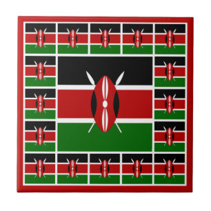 Kenya Flag Ceramic Tile / Home Patriots Decor