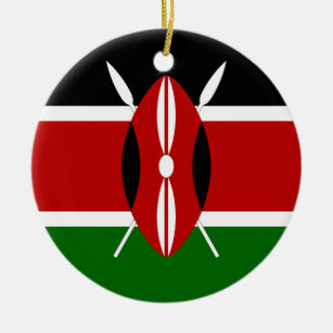 Kenya Flag Ceramic Tree Decoration