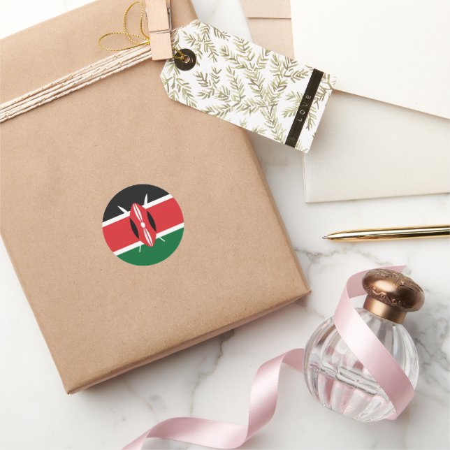 Kenya flag classic round sticker (Gifting)