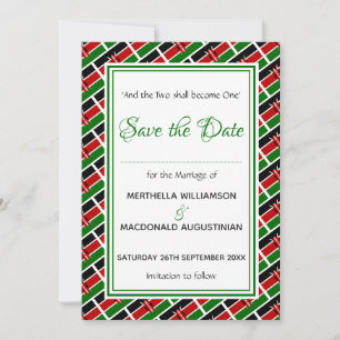 KENYA FLAG Customised Scripture Stylish Kenyan Save The Date