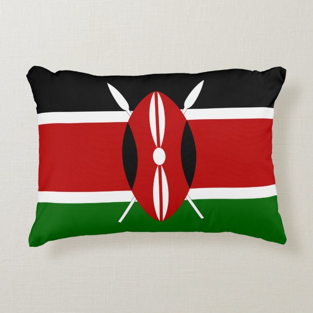 Kenya Flag Decorative Cushion (Front)