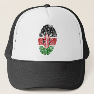 Kenya Flag Fingerprint Country Pride Identity Trucker Hat