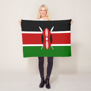 Kenya Flag Fleece Blanket