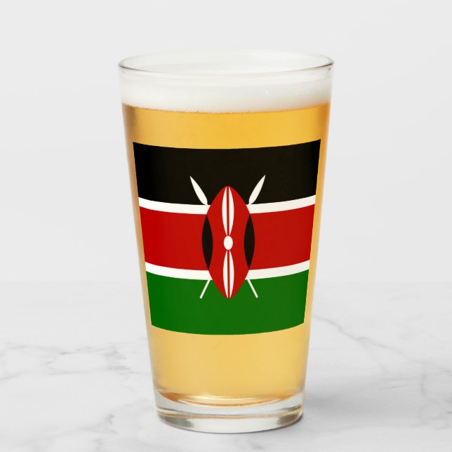 Kenya flag  glass (Front Filled)