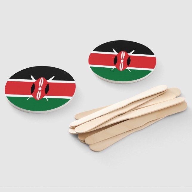 Kenya flag hand fan (Non-assembled)