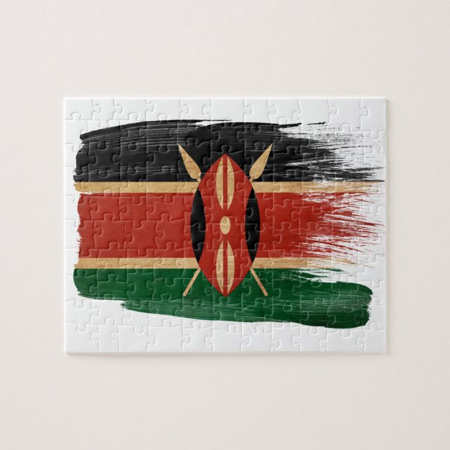 Kenya Flag Jigsaw Puzzle (Horizontal)