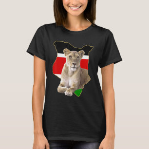 Kenya Flag Lioness Africa T-Shirt