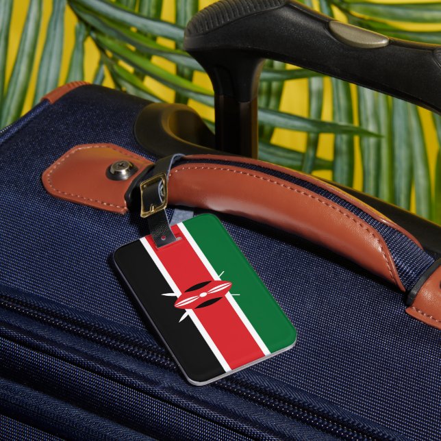 Kenya flag luggage tag (Front Insitu 1)
