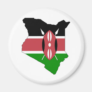 Kenya Flag Map full size Magnet
