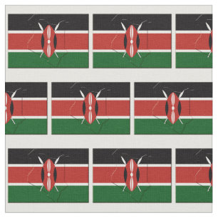 KENYA FLAG Map Outline Fabric