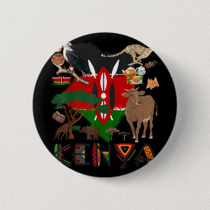 Kenya Flag Outfit Idea For Kids Kenya Food Kenyan 6 Cm Round Badge