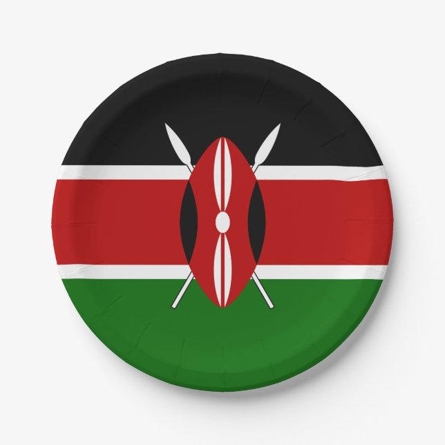 Kenya Flag Paper Plate (Front)