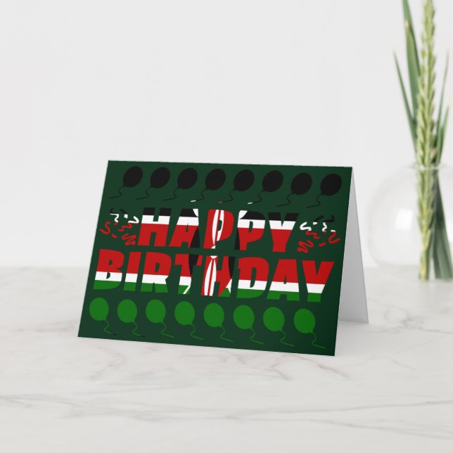 Kenya Flag Patriotic Birthday Card (Front)