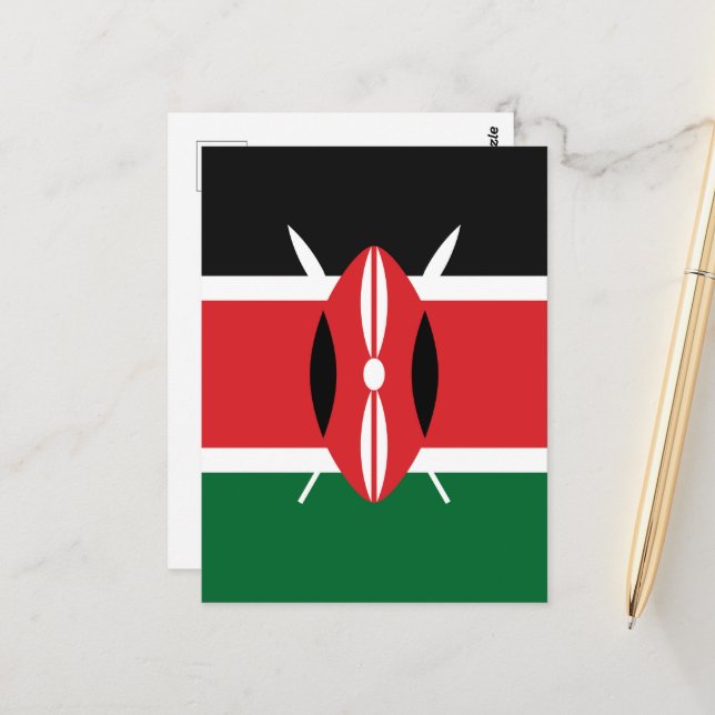 Kenya flag postcard (Front/Back In Situ)