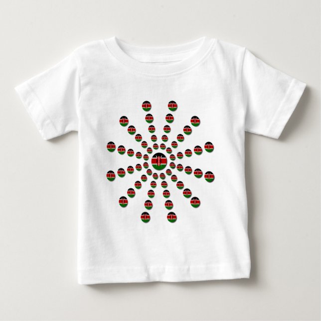 Kenya Flag Radial Pattern: Patriotic Art & Decor Baby T-Shirt (Front)