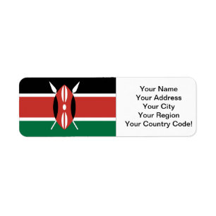 Kenya Flag Return Address Label