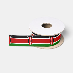 Kenya flag satin ribbon