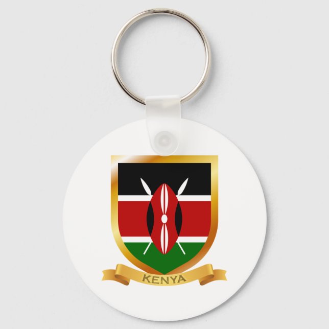 Kenya Flag Shield Key Ring (Front)