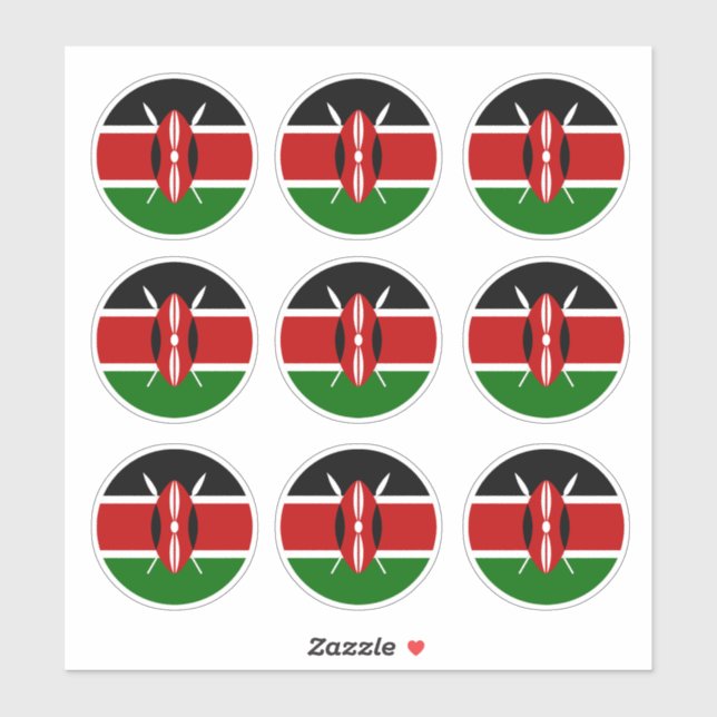 Kenya Flag sticker & Kenya country travel /sports (Sheet)