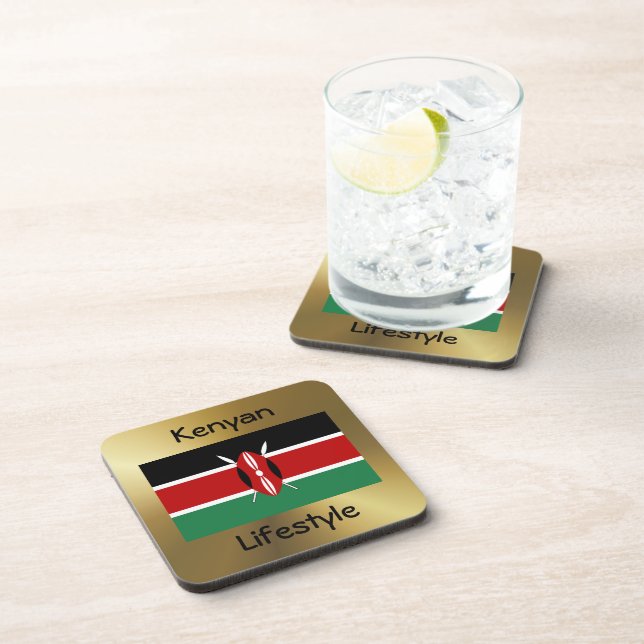 Kenya Flag+Text Coaster (Right Side)
