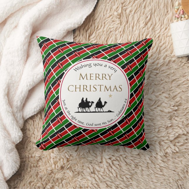 KENYA FLAG Three Wise Men KENYAN Christmas Cushion (Blanket)