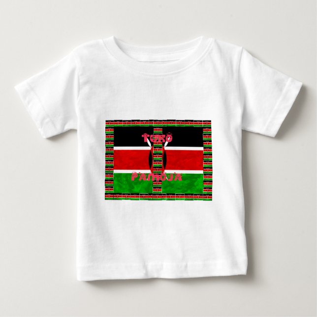 Kenya Flag: Tuko Pamoja - Unity Art Design Baby T-Shirt (Front)