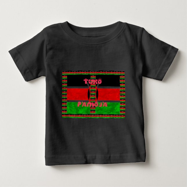 Kenya Flag: Tuko Pamoja - Unity Art Design Baby T-Shirt (Front)