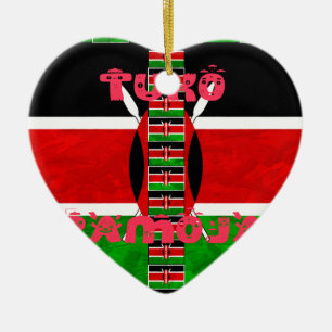 Kenya Flag: Tuko Pamoja - Unity Art Design Ceramic Ornament